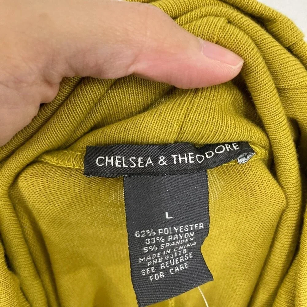 New Chelsea & Theodore Large‎ Turtle Neck Ruffle Dolman Sleeve Knit Sweater